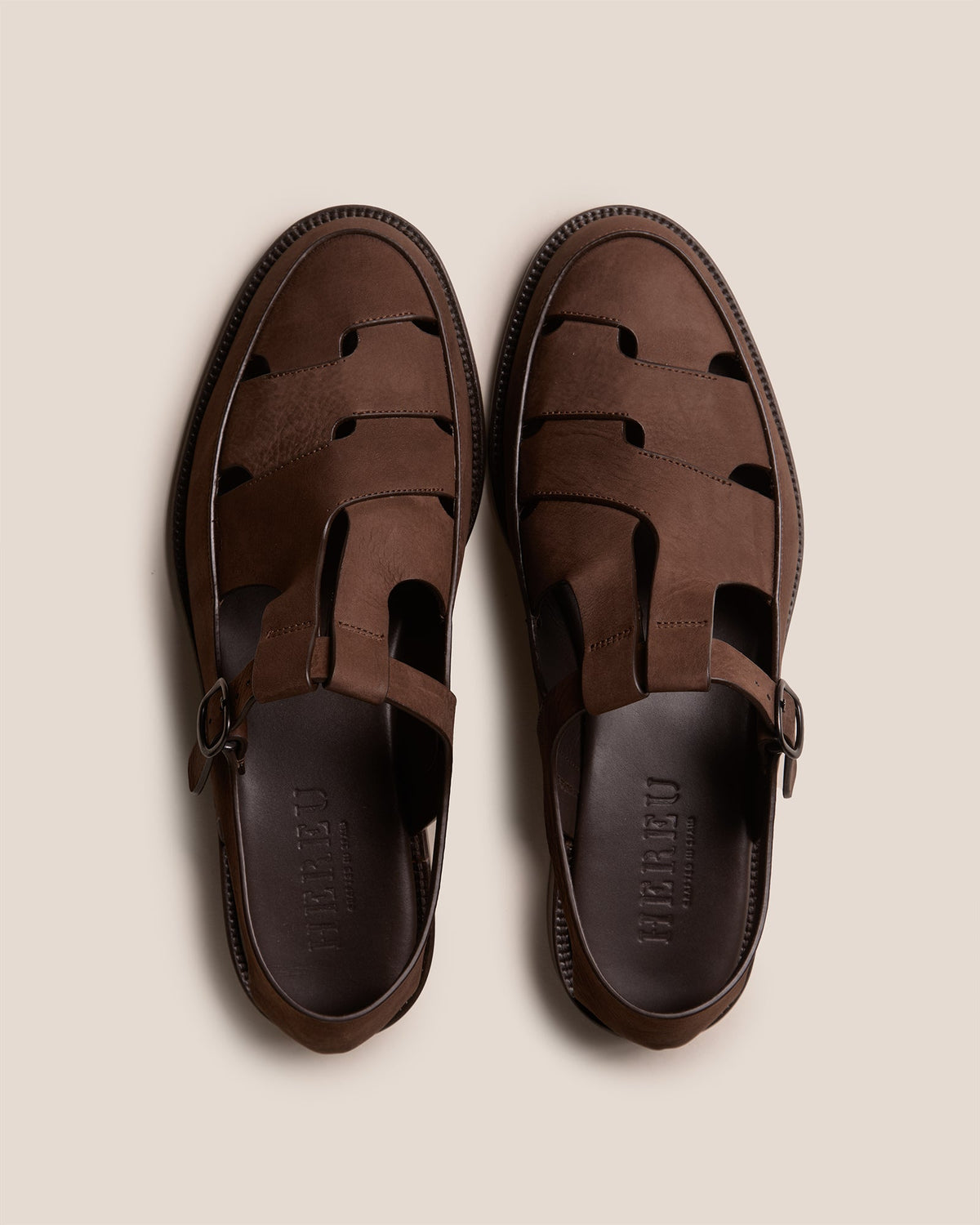 BESSO NUBUCK - Woven T-bar Sandal | Hereu Men