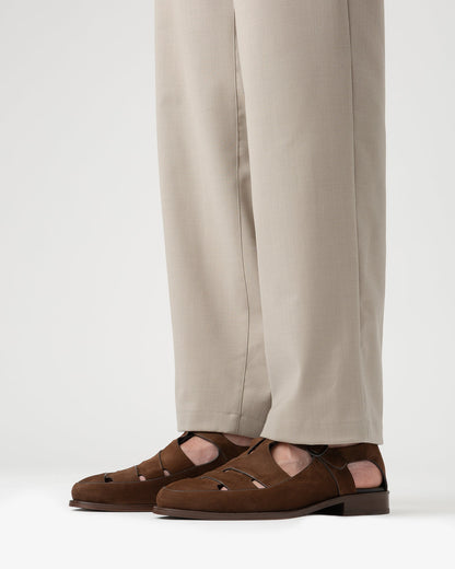 BESSO NUBUCK - Woven T-bar Sandal | Hereu Men