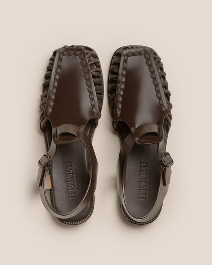 ALARO - Square-Toe T-bar Sandal | Hereu Men