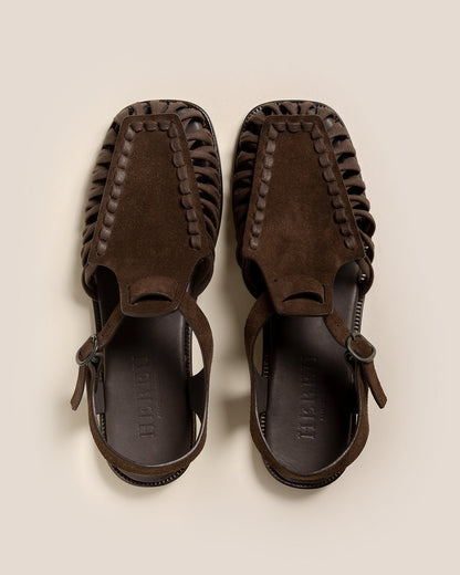 ALARO SUEDE - Square-Toe T-bar Sandal | Hereu Men