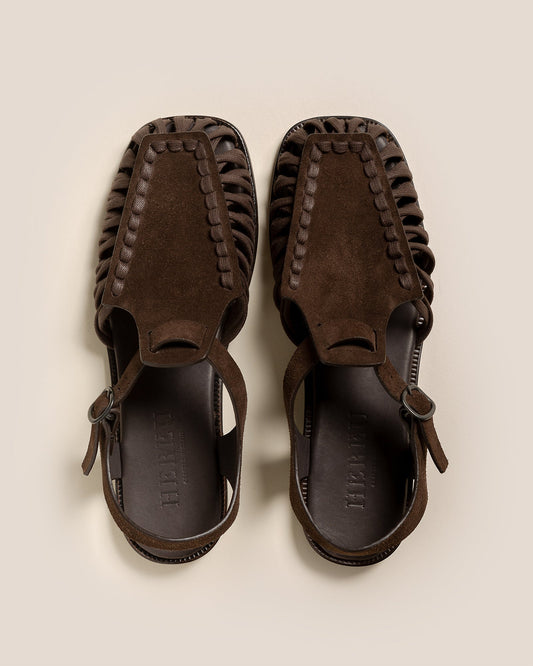 ALARO SUEDE - Square-Toe T-bar Sandal | Hereu Men