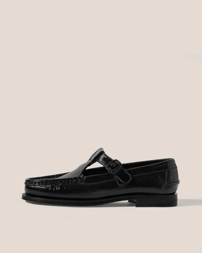 ALBER CRINKLED GLOSSY - T-bar Loafer | Hereu Women