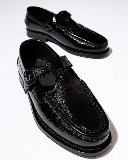 ALBER CRINKLED GLOSSY - T-bar Loafer | Hereu Women