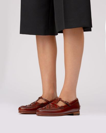 MAQUEDA - Interwoven T-Bar Loafer | Hereu Women