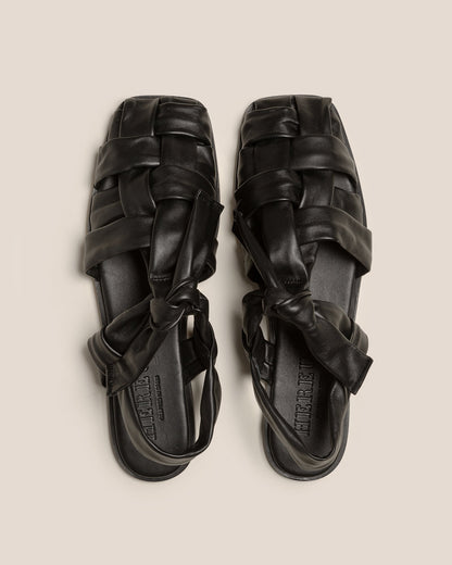 BENA - Interwoven Knotted T-bar Sandal | Hereu Women