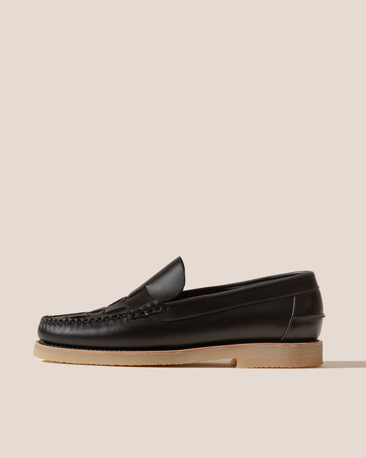 NOMBELA RUBBER VEG TAN - Interwoven Detail Slip-On Loafer | Hereu Men